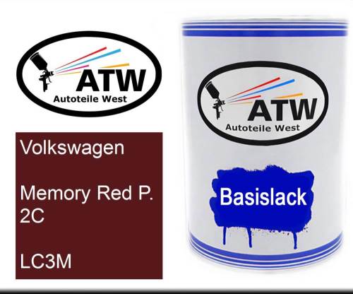 Volkswagen, Memory Red P. 2C, LC3M: 500ml Lackdose, von ATW Autoteile West.